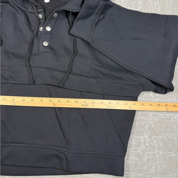 Anthropologie Daily Practice Black Button Down Pop Over Sweatshirt Women Size L - Picture 3 of 6